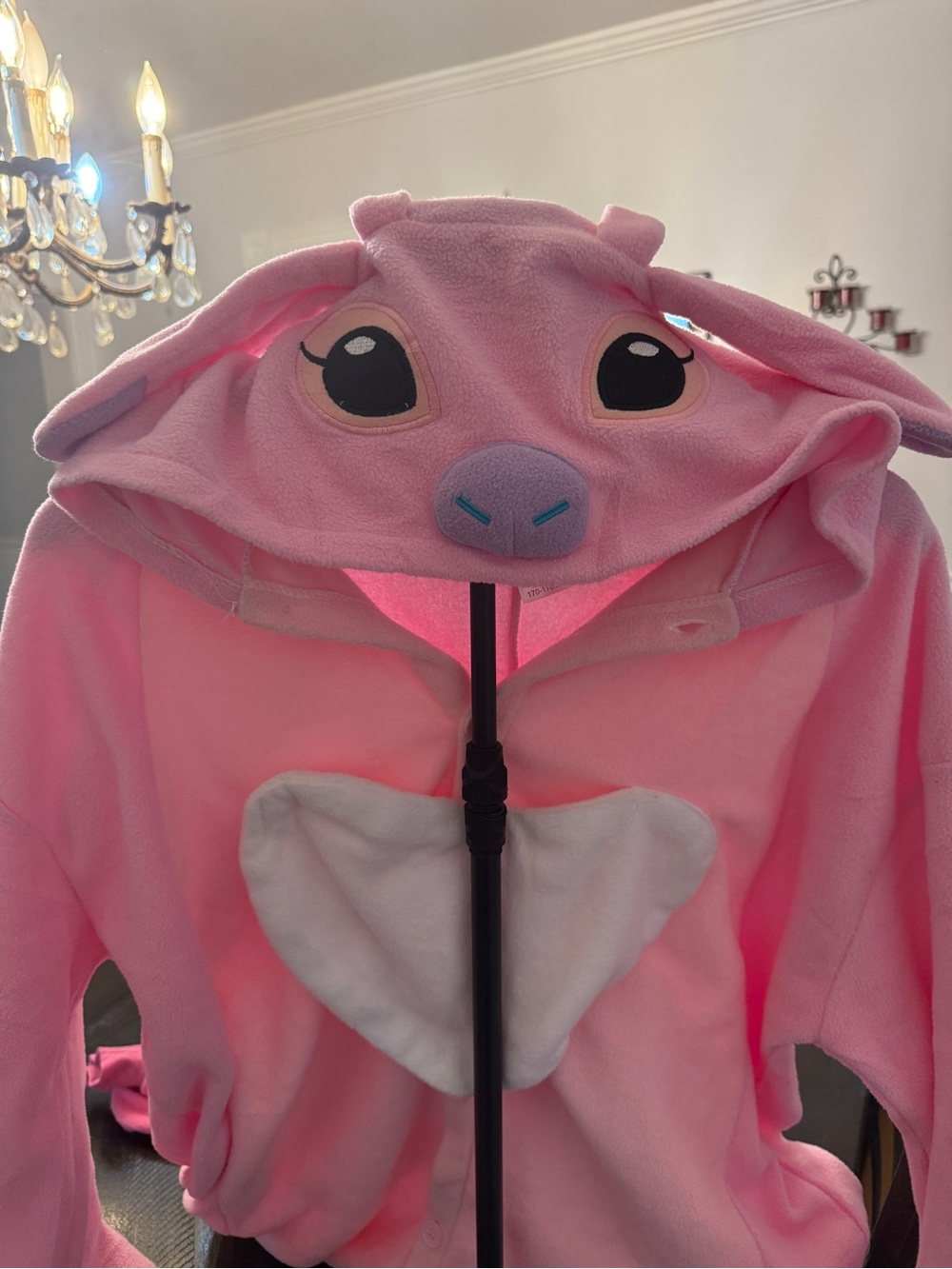๐ Galactic Cuteness! Disney Lilo & Stitch Angel Adult Fleece Onesie Pajamas ๐ - Picture 3 of 9